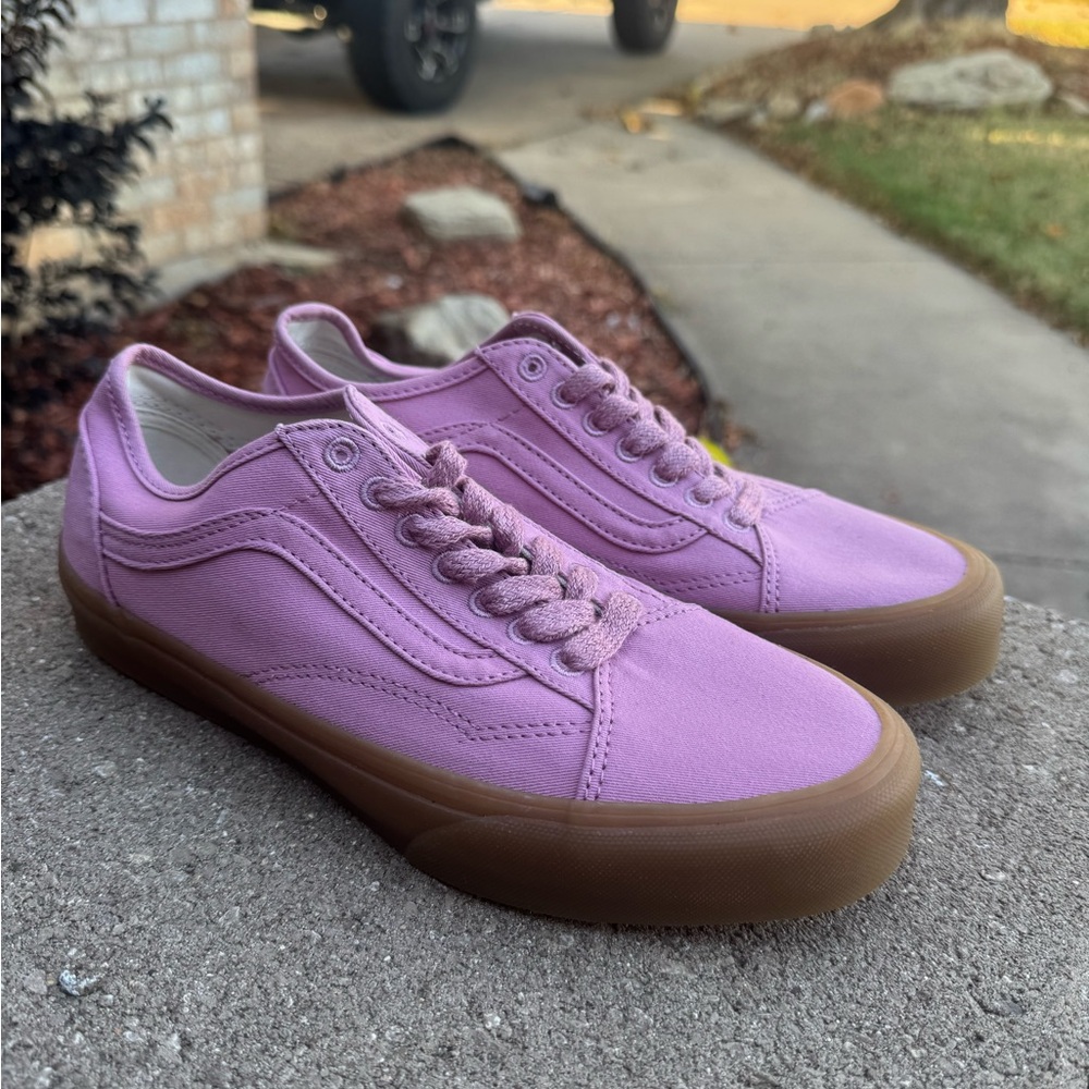 Vans Women's Pink Sneakers Tan Sole